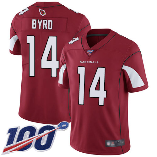 Arizona Cardinals Limited Red Men Damiere Byrd Home Jersey NFL Football #14 100th Season Vapor Untouchable